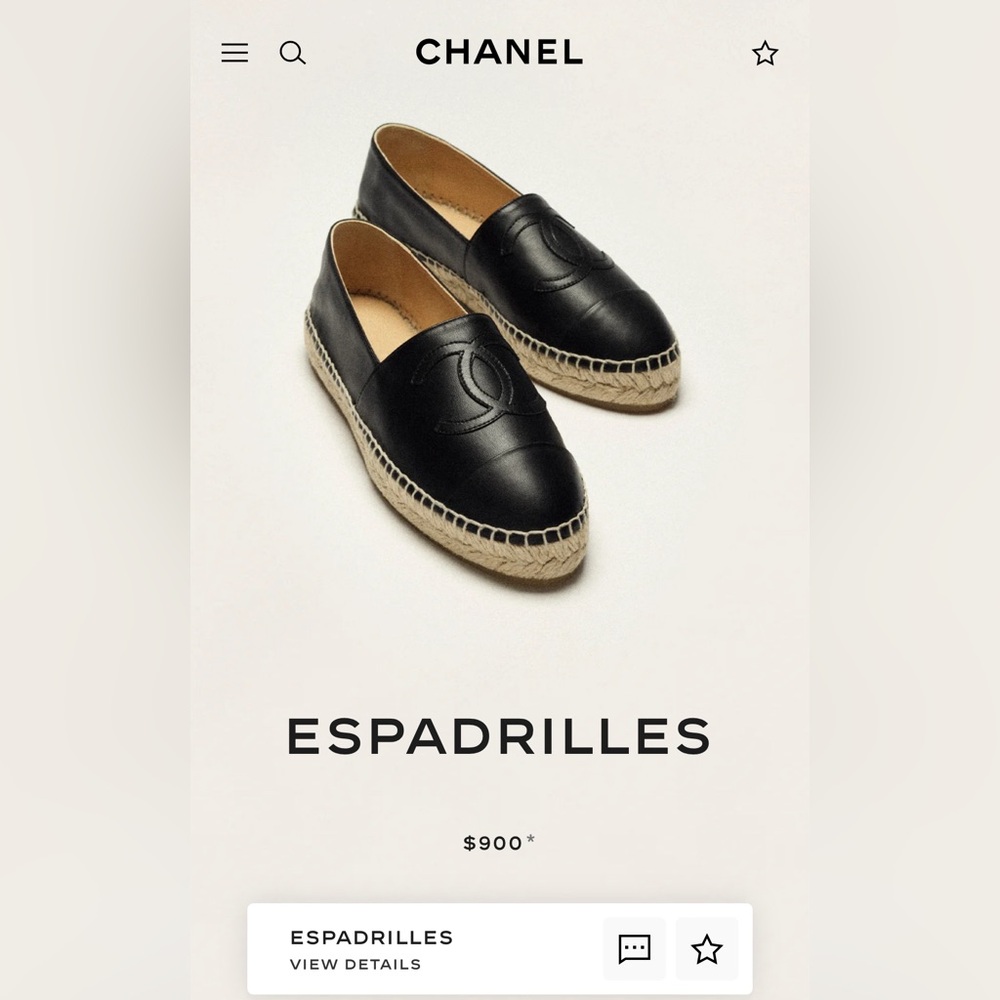 Chanel black espadrilles size 40 - with box and duster bag